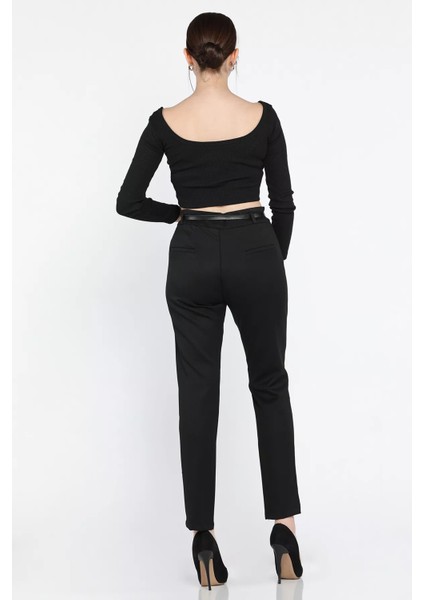 Büyük Beden Kadın Kemerli Kumaş Pantolon modelleri