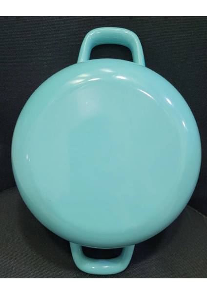 Çelik Üzeri Emaye Kulplu Salata Kase Mint Mavi Çap 20CM Derinlik 7cm 1 Adet