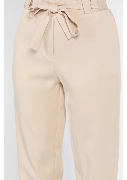 Bel Bağlamalı Lastikli Kadın Boru Paça Büyük Beden Pantolon fırsatları