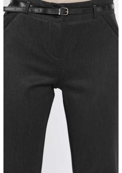 Büyük Beden Kadın Kemerli Kumaş Pantolon modelleri