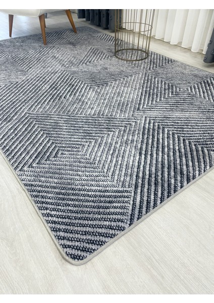 Gri Renk Geometrik Desen Yolluk Kaymaz Taban Halı fiyatları