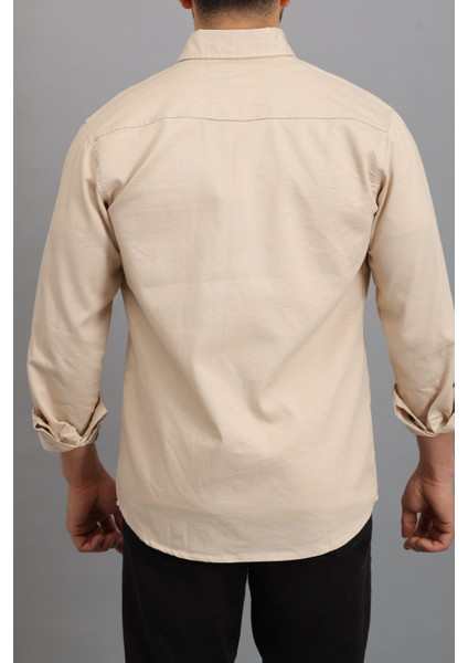 Erkek Slim Fit Dar Kalıp Likralı Kot Gömlek