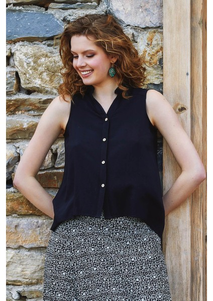 Gömlek Yaka Asimetrik Kesim Yazlık Bluz fiyatları