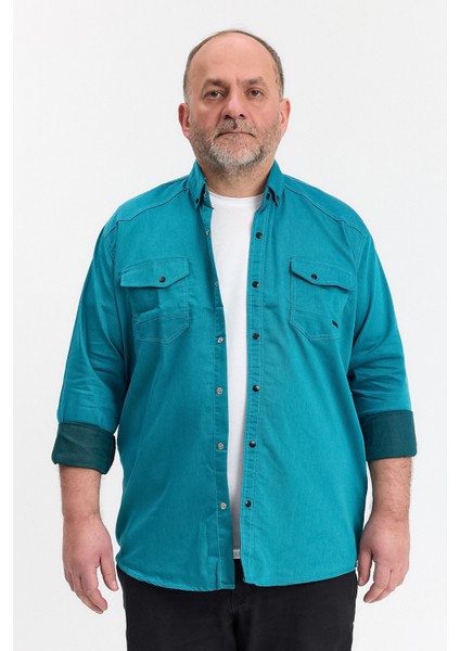 Erkek Slim Fit Dar Kalıp Likralı Kot Gömlek