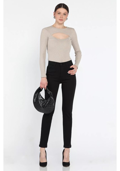 Yüksek Bel Likralı Kadın Slim Fit Jean Pantolon fiyatları