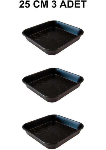 Kare Saksı Altlığı 25 cm 3 Adet