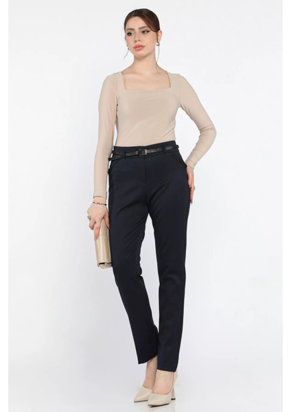 Büyük Beden Kadın Kemerli Kumaş Pantolon fiyatları