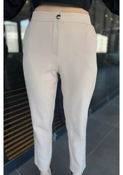 Büyük Beden Bel Lastikli Kadın Kumaş Pantolon modelleri