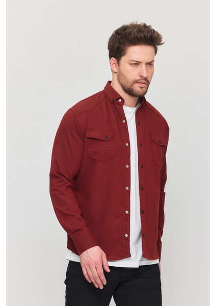 Erkek Slim Fit Dar Kalıp Likralı Kot Gömlek