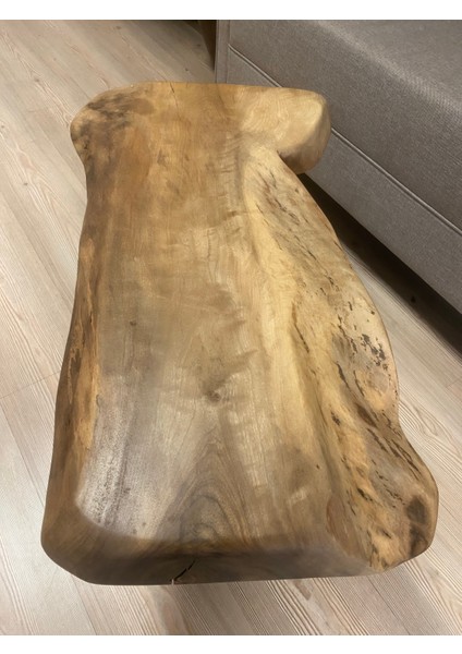 2180050 Ceviz El Yapımı Kütük Orta Sehpa 79 x 45, Yükseklik:46