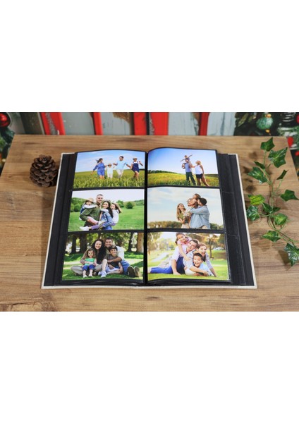 10x15 cm 300'lük Koton Desenli Lüks Fotoğraf Albümü (Krem) modelleri