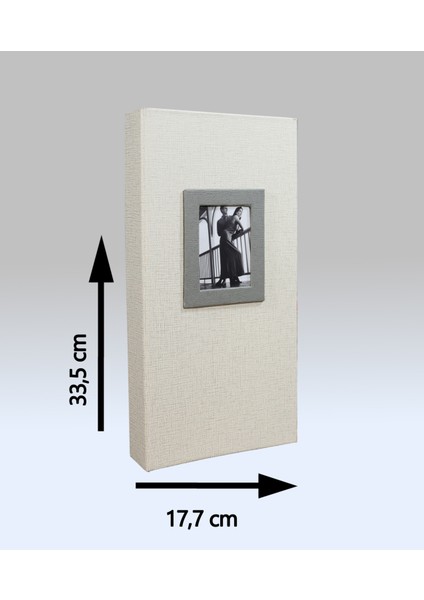 10x15 cm 300'lük Koton Desenli Lüks Fotoğraf Albümü (Krem) fırsatları