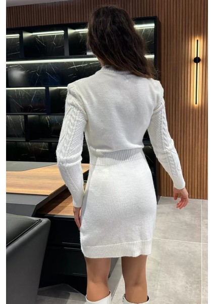 Kadın Örgü Desenli Triko Elbise