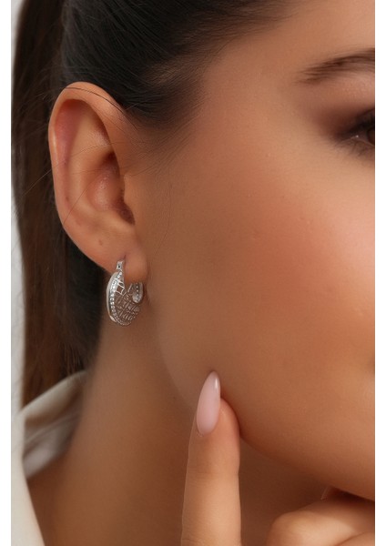 Kadın 925 Ayar Gümüş Zirkon Taşlı Küpe fiyatları