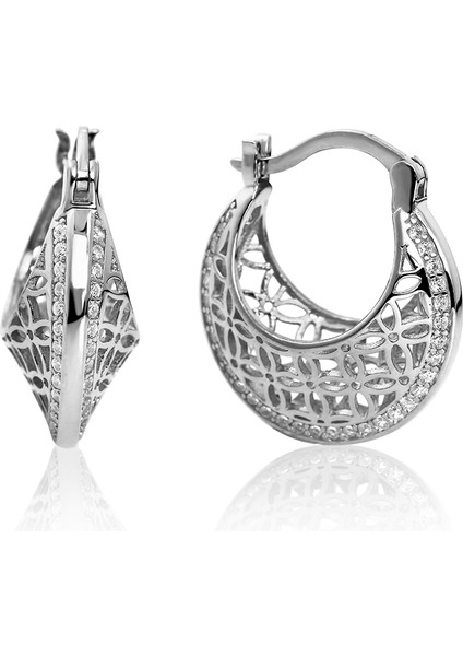 Kadın 925 Ayar Gümüş Zirkon Taşlı Küpe fırsatları