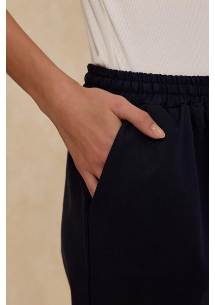 Ithal Polyviscon Kumaş Jogger Pantolon Lacivert