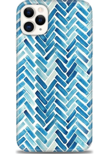 iPhone 11 Pro Max Kılıf Hd Baskılı - Mavi Çizgiler