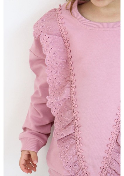 Kız Çocuk Sweatshirt Güpürlü 1.5-5 Yaş, Gülkurusu modelleri