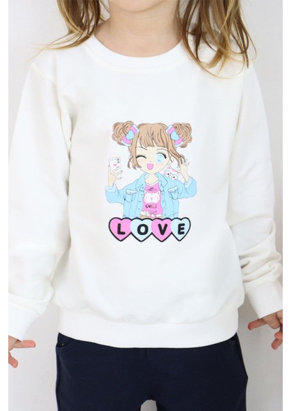Kız Çocuk Sweatshirt Kız Baskılı 1.5-5 Yaş, Ekru fiyatları