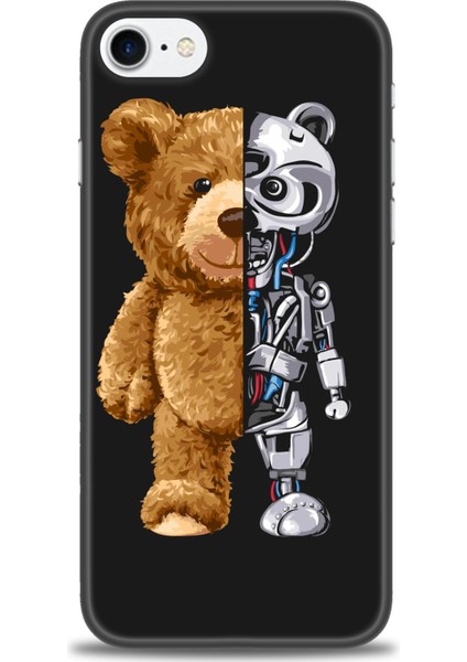 Apple iPhone Se 2020 Kılıf Hd Baskılı - Ayı ve Iskeleti