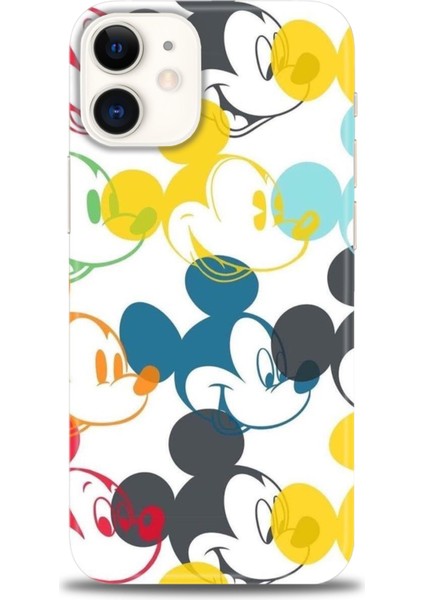 iPhone 12 Kılıf Hd Baskılı - Renkli Mickey Mouse