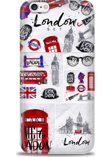 Apple iPhone 6 Kılıf Hd Baskılı - London Set