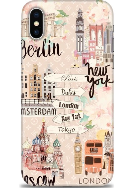 Apple iPhone Xs Kılıf Hd Baskılı - Berlin Set