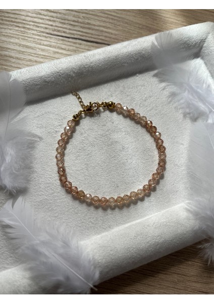 Zirkon Taşı Çelik Bileklik