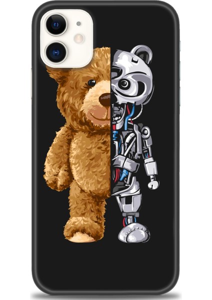 iPhone 11 Kılıf Hd Baskılı - Ayı ve Iskeleti