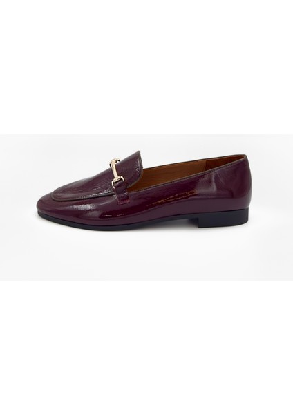 Rugan Bordo Loafer - Kadın Günlük Ayakkabı