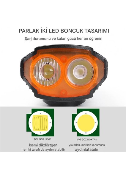 Güneş Enerjili, 2000MAH Bisiklet Lambası, USB Şarj Edilebilir LED Lamba, 120DB Bisiklet Kornası