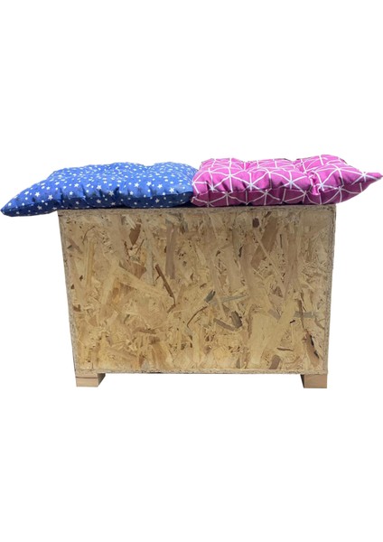 Kedi Evi Dış Ortam Uygun Ahşap Kedi Evi Double Osb Minderli 61x41x36 cm