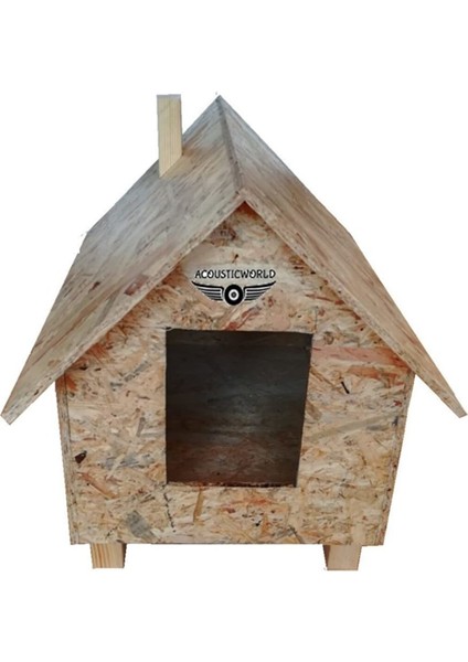 Kedi Evi Dış Ortam Uygun Ahşap Kedi Evi Osb 50x50x35 cm