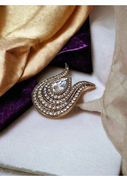 Zirkon Taşlı Lale Figür Iğneli Broş fiyatları