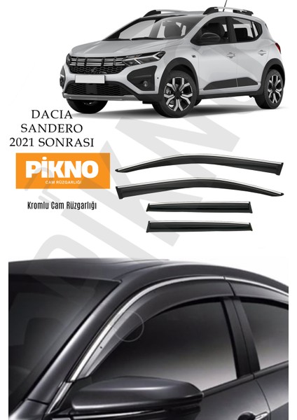 Dacia Sandero 2021 ve Sonrası Kromlu Cam Rüzgarlığı 4'lü