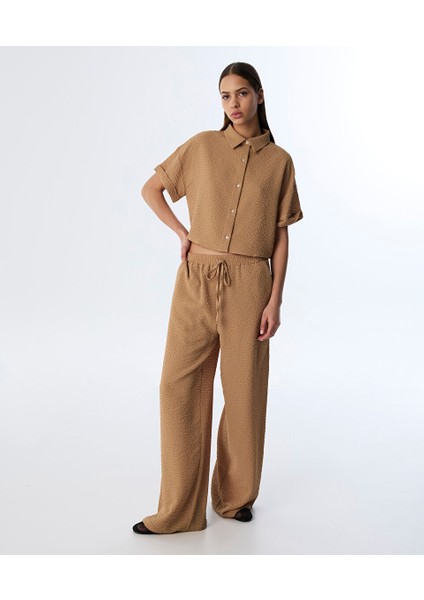 Dokulu Ayarlanabilir Bel Pantolon TS1250003237003
