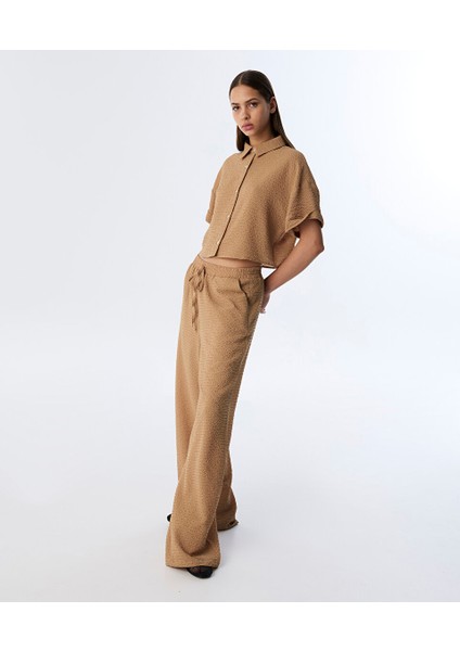 Dokulu Ayarlanabilir Bel Pantolon TS1250003237003