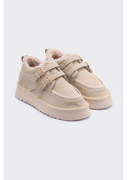 Curly Bej Suni Süet Içi Kürklü Kadın Ayakkabı fiyatları