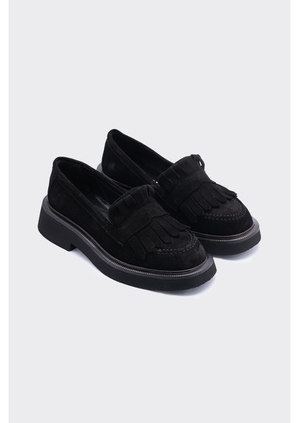 Vetra Siyah Deri Kadın Loafer