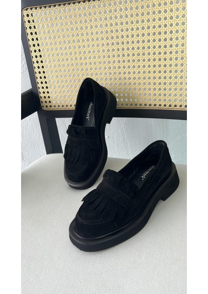 Vetra Siyah Deri Kadın Loafer