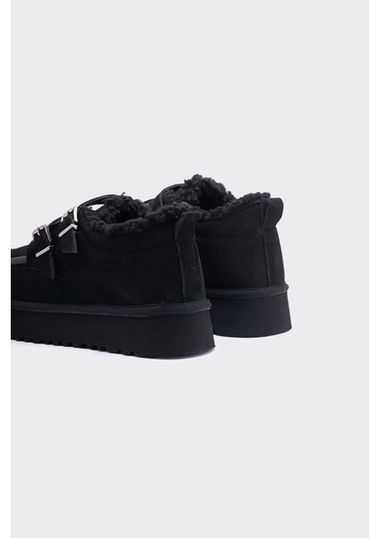 Curly Siyah Suni Süet Içi Kürklü Kadın Ayakkabı fırsatları