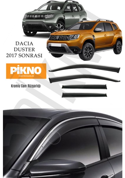 Dacia Duster 2017-2024 Arası Kromlu Cam Rüzgarlığı 4'lü