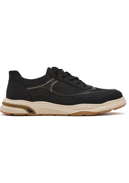 Erkek Siyah Bağcıklı Deri Sneaker 25sfd693714