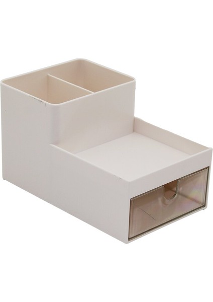 Tek Çekmeceli + 3 Bölmeli Plastik Makyaj - Takı Organizer 16X9.5 cm - Y: 5--9.5cm
