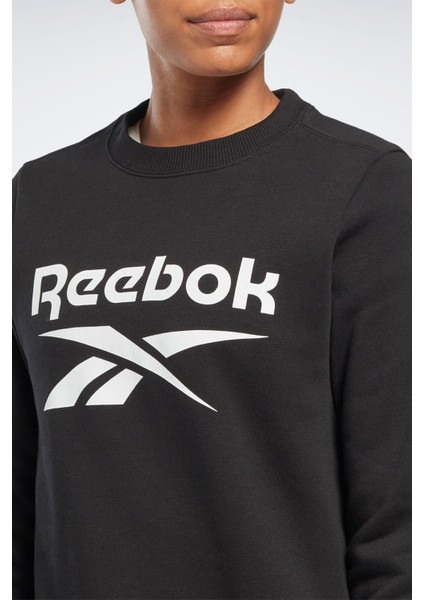 Fleece Crew Siyah Kadın Sweatshirt