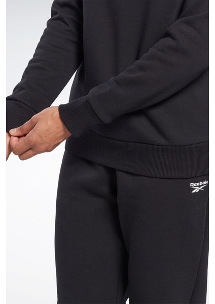 Fleece Crew Siyah Kadın Sweatshirt modelleri