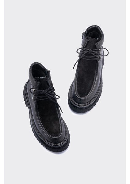 Liora Siyah Deri Bağcıklı Kadın Bot modelleri