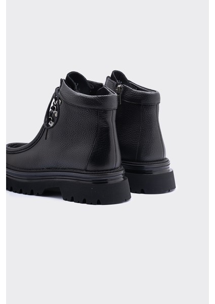 Liora Siyah Deri Bağcıklı Kadın Bot fırsatları