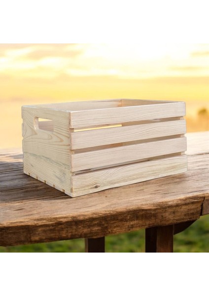 Wooden Destinty Ahşap Kasa - Raf - Kitaplık - Organizer Düzenleyici 40CM (Boy) x 30CM (En) x 20CM (Yükseklik)
