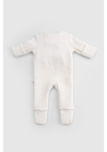 Kendinden Patikli ve Eldivenli Kapitone ekru Bebek tulumu fiyatları